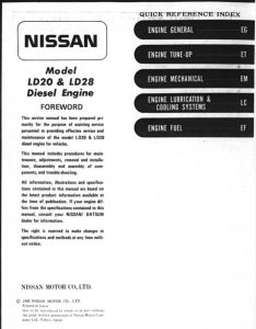 Nissan Model ld20 ld28 Diesel Engine